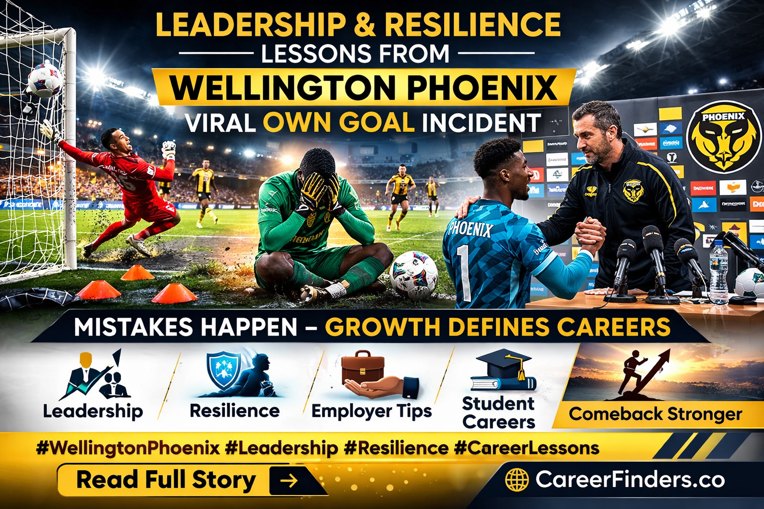 Leadership, Resilience and Career Lessons from Wellington Phoenix’s Viral Own Goal
